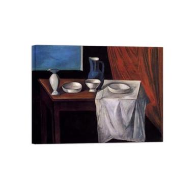 Imagem de Natureza Morta Quadro Parede em Tela-Famosas Pinturas para Sala de Jantar-Mesa 3-Decoração Cozinha Vintage 60x80cm Tela Embrulhada