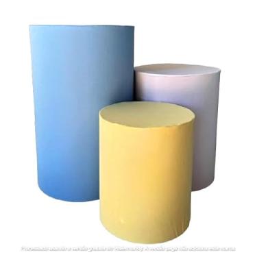 Imagem de kit Capa Trio de Cilindro Decoração Festa Veste Facil - multicolorido - ESCOLHA COMO QUISER Organização de Decoração para Festas(BRANCO/AMARELO/AZUL)