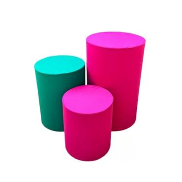 Imagem de kit Capa Trio de Cilindro Decoração Festa Veste Facil - multicolorido - ESCOLHA COMO QUISER Organização de Decoração para Festas(2 PINK / 1 VERDE)