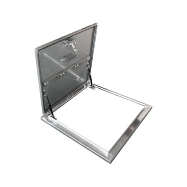 Imagem de Natotela Tampa de escotilha de acesso ao telhado de 71 x 71 cm, porta de segurança quadrada de aço inoxidável 304, costelas reforçadas com alça interna e trinco, abertura transparente de 61 cm à prova