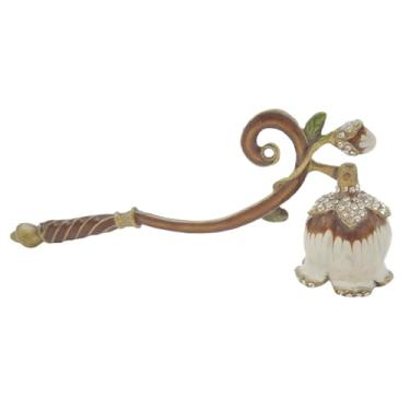 Imagem de Vela Snuffer Elegante Retrô Lily of The Valley Extintor de Vela 16 cm Rolha de Metal com Alça Longa Decorativa Snuffer para Apagar Chama