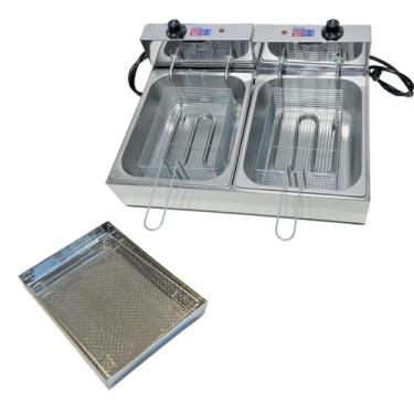 Imagem de Fritadeira Elétrica Industrial 2 Cubas Inox 10 Litros com Escorredor M(220)