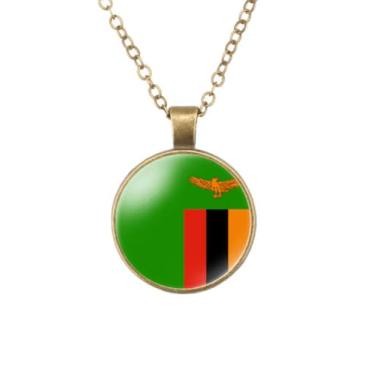 Imagem de EnigmaGlow Colar com pingente de liga de zinco com bandeira da maioria dos países do mundo para homens e mulheres, Zinco, Vidro