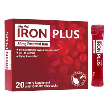 Imagem de Suplemento de ferro Miss Pep 30mg para mulheres e homens 20 saquetas