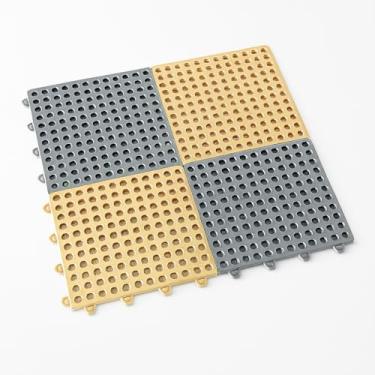 Imagem de tapetes modular emborrachado superficie antiderrapante box banheiro(amarelo,16)