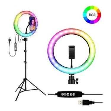 Imagem de Ring Light RGB 33cm 13 Polegadas com Tripé 2m t - GENERICA