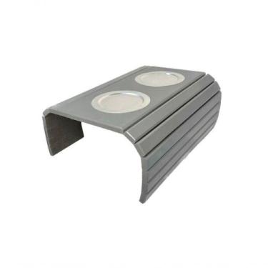 Imagem de Esteira Bandeja Para Braço Sofá Porta Copo Alumínio Cinza - MA SORPREZ