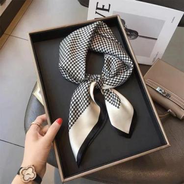 Imagem de Lenço Quadrado De Seda Satin Para Mulheres, Hijab, Estampa Fashion, Fa