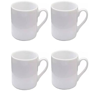 Imagem de Xícaras Café Porcelana 60ml Branco - Jogo 4 unid.