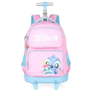 Imagem de Mochila De Rodinha Escolar Bolsa Carrinho Menina Lilo Stitch - Luxcel,