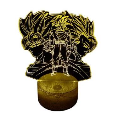 Imagem de Lâmpada de ilusão 3D Goku Super Saiyan de 7 cores LED - Lightbek Offic