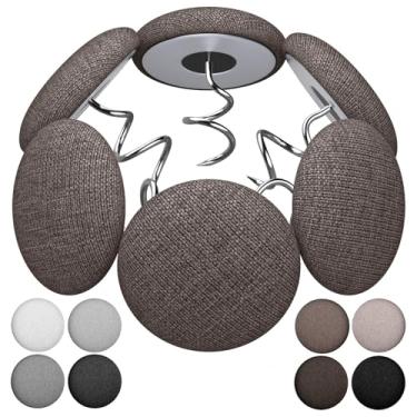 Imagem de MAICOBI Pinos de saias de cama, broches de botão cobertos de linho, pinos torcidos para capa de sofá, para saias de cama, alfinetes de estofamento, suportes de poltrona, capas de apoio de braço (12