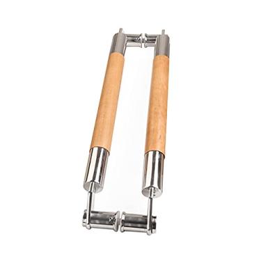 Imagem de Maçaneta de porta de aço inoxidável, puxador de madeira SOID para porta de vidro, puxador de porta de correr de vidro, corrimão da porta principal de hotéis, puxador de porta emoldurado/a/600 mm (A