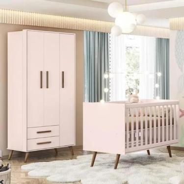 Imagem de Quarto Infantil Com Guarda Roupa 3 Portas e Berço Que Vira Mini Cama R