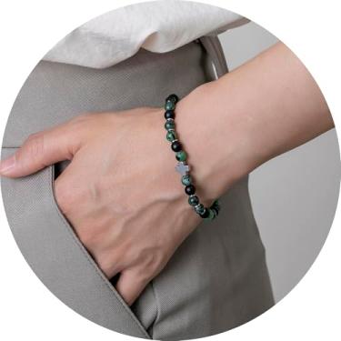 Imagem de Pulseira de contas para homens e mulheres, pulseira elástica com detalhes cruzados, contas empilháveis, joias unissex para uso diário, 19.5cm, Miçanga, Sem Pedra Preciosa