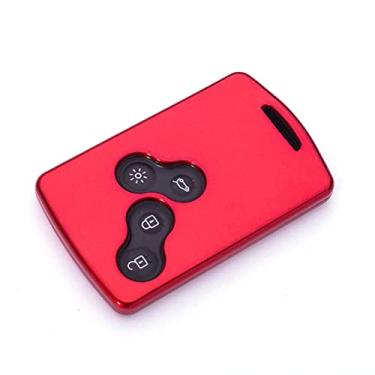 Imagem de WSWJDW 4 Botões Car Key Case Cover Chaveiro Ring Key Bag, apto para Renault Duster Captur Clio Logan Megane 1 2 3 Koleos Scenic, vermelho