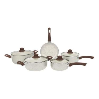 Imagem de Jogo Panelas 5 Peças Florença Vanila Indução Antiaderente - Hauskraft