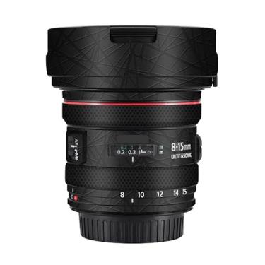 Imagem de Adesivo de lente de câmera EF 8-15 4 L para Canon EF 8-15 mm F4 L Revestimento Película Protetora Vinil Decalque Skin (Cruz Ultra Preto)