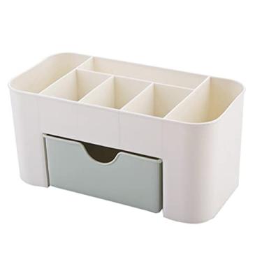 Imagem de YOUTHINK Organizador de Cosméticos para Mesa de Maquiagem PP Multifuncional 6 Compartimentos Com Gaveta para Penteadeira (Verde)