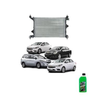 Imagem de Kit Radiador GM Cobalt/Spin/Prisma/Onix 12/17 C + Aditivo Radiador Paraflu Verde 1LT