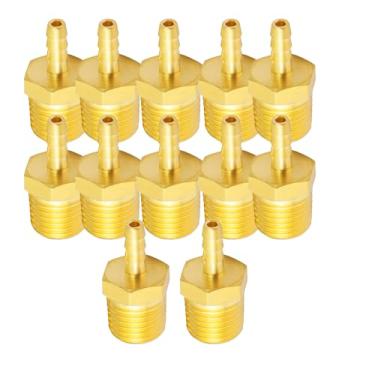 Imagem de AQUADIAI Mangueira de latão com encaixe de farpa de mangueira de 1/5.1 cm x conector de alta pressão NPT macho de 3/4 para sistemas de água combustível ar óleo (pacote com 12)