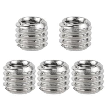 Imagem de 5 peças de tripé adaptador de parafuso de 1/10.2 cm a 3/20.3 cm, adaptador de suporte de microfone, adaptador de rosca, adaptador de suporte de microfone, adaptador de montagem de câmera para