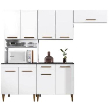 Imagem de Cozinha Completa Atenas 9 Portas 1 Gaveta Branco Kaiki Móveis