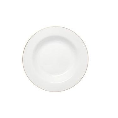 Imagem de Prato Fundo Royal Branco Com Borda Dourada 22Cm - Hauskraft
