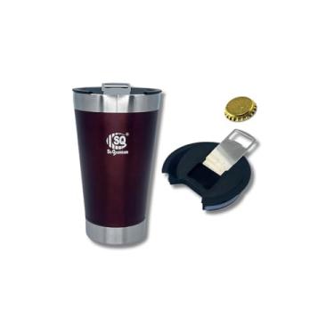 Imagem de Copo Térmico para Cerveja com Abridor, 500ml, Aço Inoxidável, Parede Dupla a Vácuo, Livre de BPA