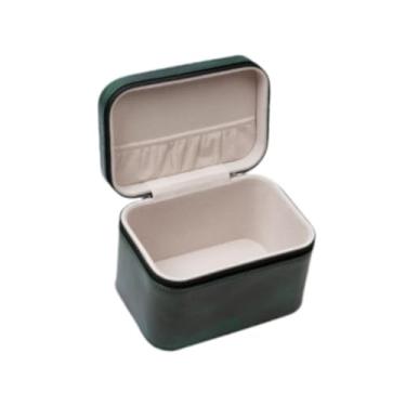 Imagem de LCSVCCXA Caixa de Joias em Couro PU com Forro Macio E Fecho de Zíper, Ideal para Lojas E Mercados, Verde