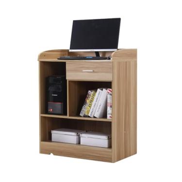 Imagem de Mesa de pódio com gaveta, palestras para apresentações, mesa de pódio de madeira para professores com prateleira de armazenamento, púlpitos de palestras e pódios para igrejas feitas para durar