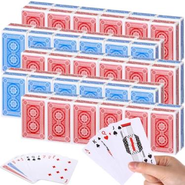 Imagem de Zubebe 60 Pack Playing Cards Bulk Deck of Cards 2.25 Inch x 3.5 Inch Poker Size Standard Index Red and Blue Travel Playing Item for Activities Party Supplies Games Novelty Gift