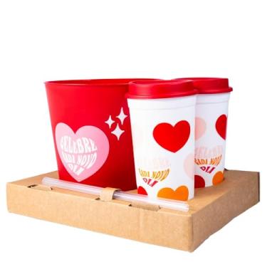 Imagem de Kit Pipoca com Balde 3L e 2 Copos 650ml – Celebre Cada Dia, Diversão e Conforto