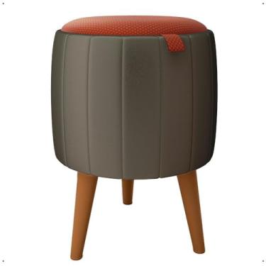 Imagem de Kit 2 Puffs Banqueta Gourmet Luxo Decorativos – Puff Retrô para Sala e Quarto em Diversas Cores(Uitário Verde Oliva Suéde)