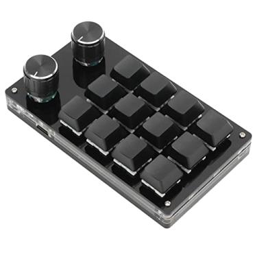 Imagem de Generic Teclado Mecânico Macro Portátil Mini Teclado para Jogos para Escritório, Material Acrílico (Preto)