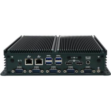 Imagem de Partaker Computador industrial sem ventilador, Mini PC, IPC, Intel N100, Windows 11 / Linux Ubuntu, I8, TPM 2.0, 2 x HDMI, 2 x LAN, 6 x COM COM1/2 para RS232/RS485, 16G RAM, SSD 256G