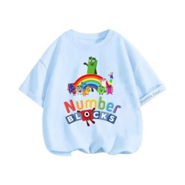 Imagem de Camiseta Infantil Com Estampa De Anime, Verão, Blocos De Construção Di
