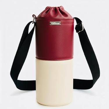 Imagem de Bolsa Térmica (VINHO COM MARFIM) RAMIERE para Garrafa de 750 ML em Couro Sintético - Coleção Cores VERÃO 2026
