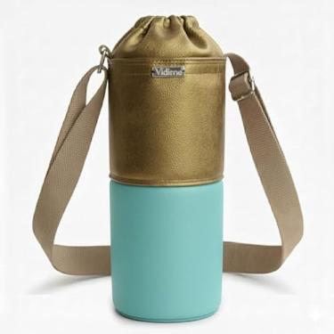 Imagem de Bolsa Térmica (OURO COM TIFFANY) RAMIERE para Garrafa de 750 ML em Couro Sintético - Coleção Cores VERÃO 2026