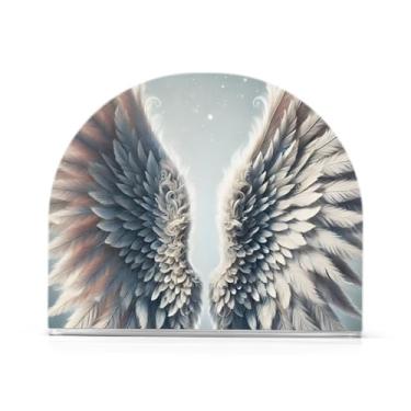 Imagem de Elegante porta-guardanapos cinza asas brancas para cozinha, porta-guardanapos banheiro, pacote com 2, suporte de acrílico antiderrapante
