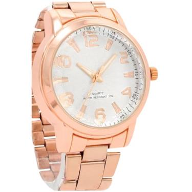 Imagem de Relógio Feminino Analógico Maria Rosé + Colar e Brincos Dourados Luxo e Elegância