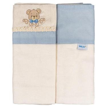 Imagem de Manta Flanelada Lisa com Vira Bordada para Bebê 79cm x 80cm - BABY JOY