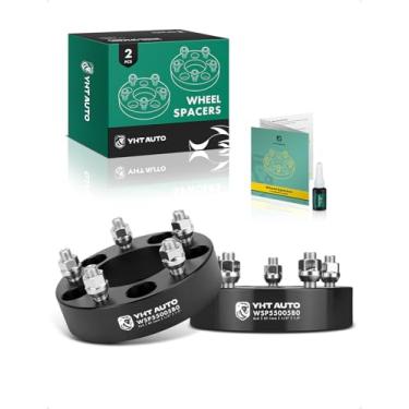 Imagem de YHTAUTO Espaçadores de roda de 12,7 x 12,7 cm 3,8 cm serve para Ford, Buick, Cadillac, Jeep JK JL XK WJ WK Grand Cherokee, Wrangler 5 x 127 mm 5 Lug Espaçadores de pneu com pinos de 1/5.1 cm x 20 e