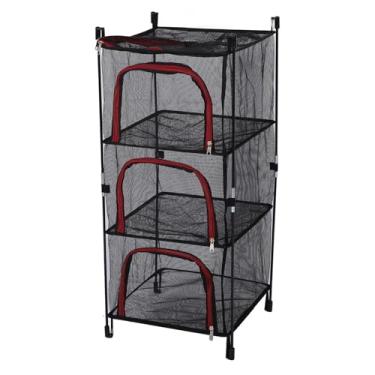 Imagem de TOPINCN Cremalheira de Secagem de Malha Dobrável, Rede de Secagem de Suspensão de 3 Camadas Rede Seca Dobrável para Legumes Utensílios de Mesa Utensílios de Cozinha Acampamento Ao Ar