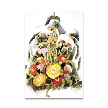 Imagem de LKXGRRSFG Arte de parede em tela Young And MiddleCharles Demuth - reprodução de pintura a óleo abstração geométrica, design de interiores colorido ousado 11,20 x 45 cm sem moldura