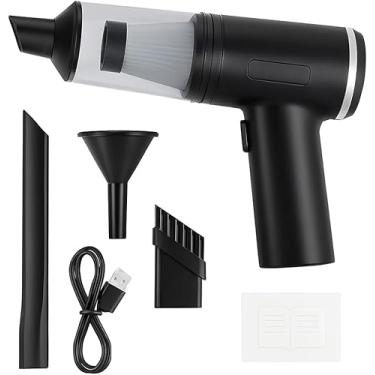 Imagem de Aspirador de Pó Portátil 2 em 1 Multifuncional Sem Fio Recarregável USB Ideal Para Limpeza de Carro, casa e escritório