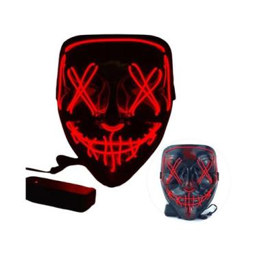 Imagem de Máscara Neon Que Brilha No Escuro Para Festivais De Música E Cosplay -