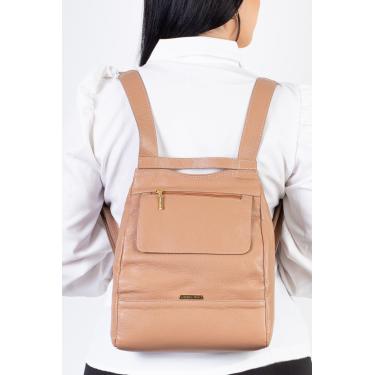 Imagem de Mochila pequena antifurto couro liso Susan