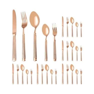 Imagem de Conjunto De Talheres De Aço Inoxidável Com 30 Peças, Estilo Coluna Rom