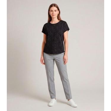 Imagem de Blusa Feminina Básica Manga Curta Infinita Cor Preto, M, Preto